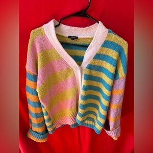 Rails Multicolor Pastel Striped Terry Cardigan